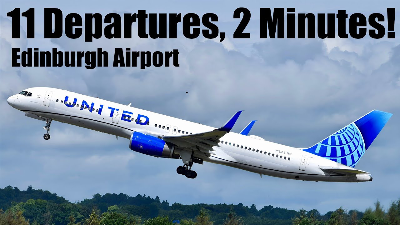 11 Departures in 2 Minutes! Edinburgh Airport Plane spotting! A330, 767