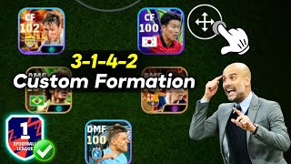 Best 3-1-4-2 Formation Custom Position 🔥 | Best Formation For Quick Counter In eFootball 2024 Mobile
