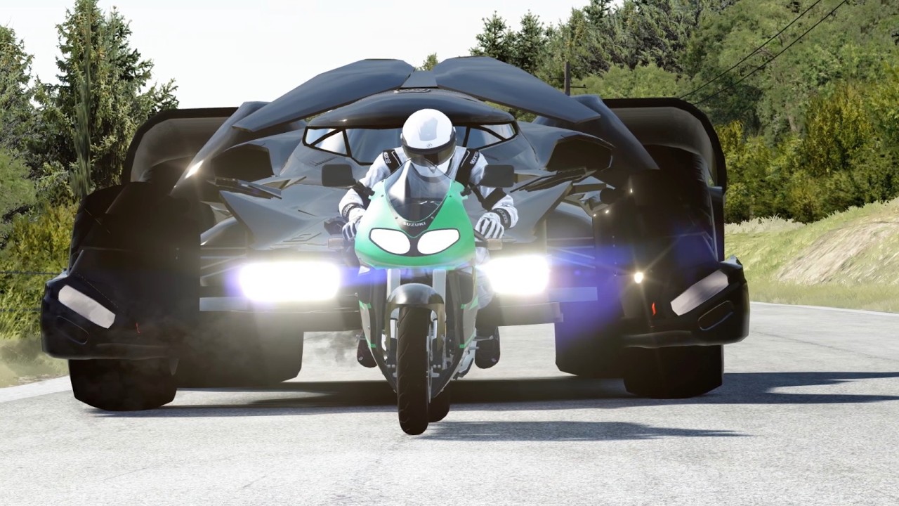 Suzuki TL1000R vs Batmobile vs Hypercars McLaren W1, Ferrari SF90, Bugatti Chiron, Vision GT