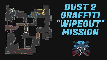 GRAFFITI places on Dust 2 for "Wipeout" Mission from Operation Riptide (CS:GO)