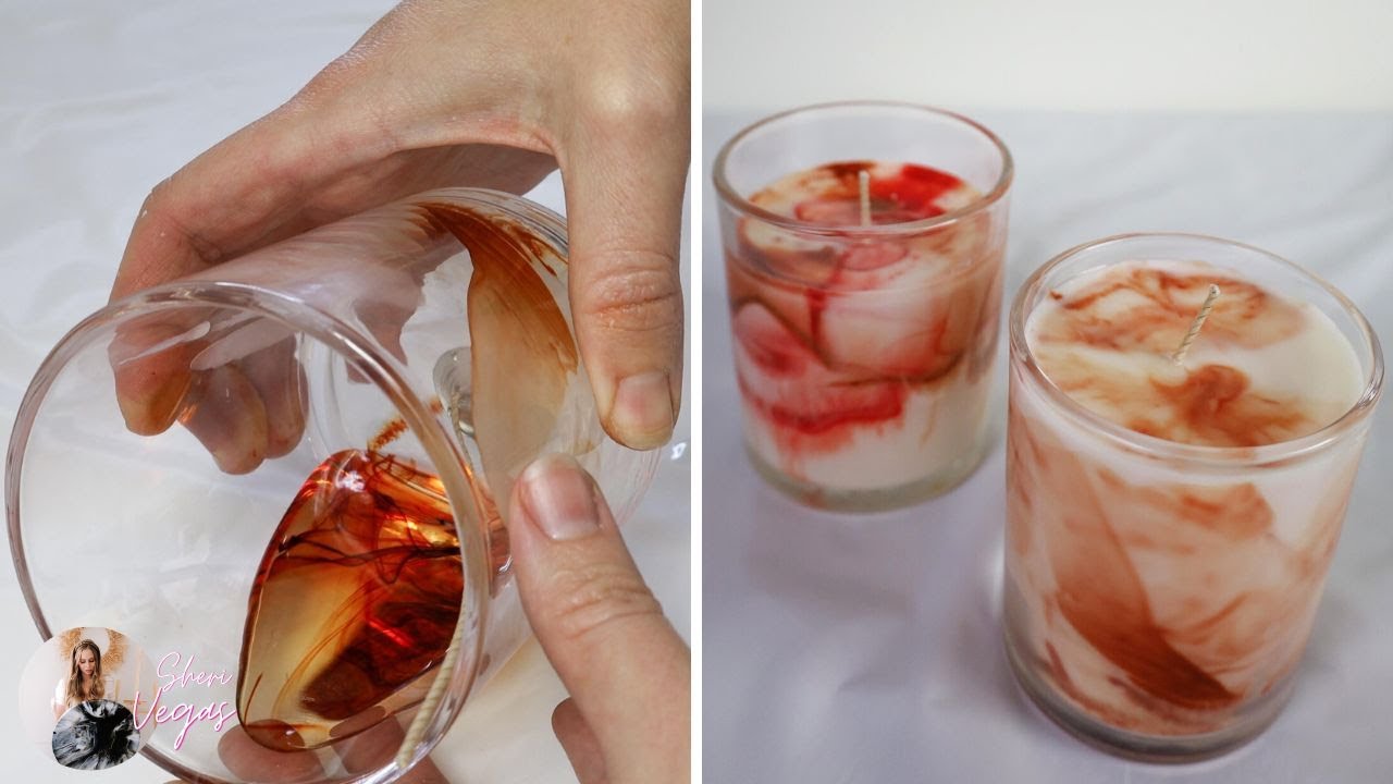 Как сделать невероятно популярные сейчас мраморные свечи