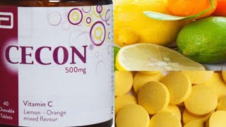 Cecon Vitamin C Tablets Benefits.Uses.Rang Gora Kerne Wali Tablets.
