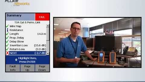 Bad termination causes a NEXT failure (DTX CU 201) - By Fluke Networks