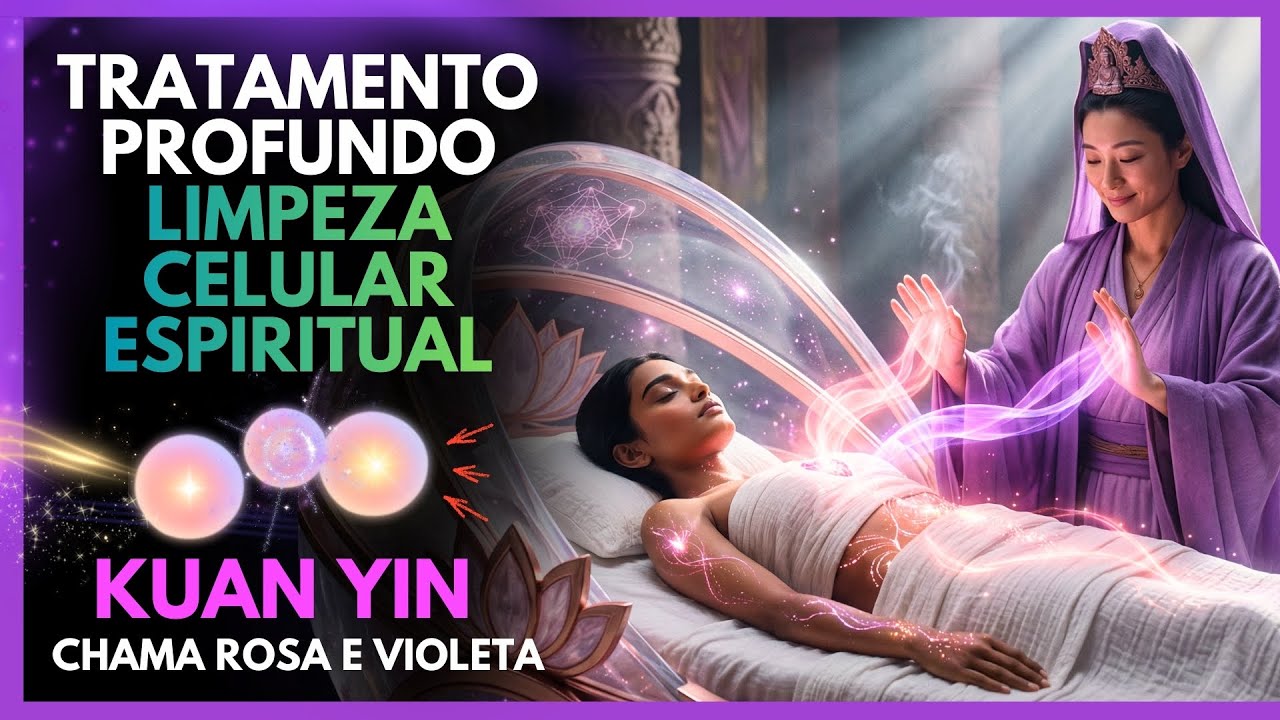 🌸💗💜 Cura Profunda: Limpeza Celular Espiritual com Kuan Yin (Chama Rosa e Violeta)