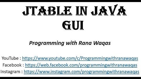 JAVA | How to use JTable in GUI | Programming with Rana Waqas