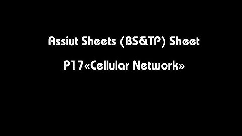 Assiut Sheets (BS&TP) Sheet P17«Cellular Network»
