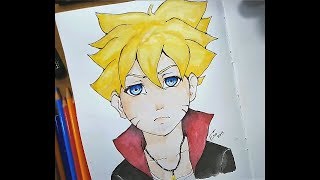 رسم بوروتو اوزوماكي ناروتو draw boruto uzumaki naruto