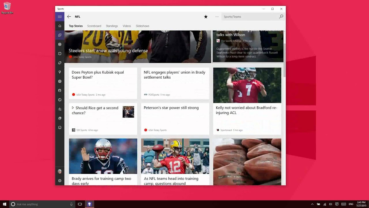 Sports in Windows 10 YouTube