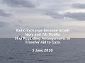 Radio Exchange Between Israeli Navy and 7th Flotilla Ship Regarding Transfer of Aid to Gaza