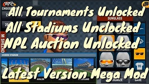 WCC2 Version 2.8.7.5 All Unlocked Mod Apk Download |Unlocked Stadiums,Tournaments No Root