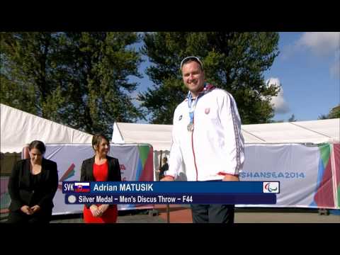 Men's discus F44 | Victory Ceremony | 2014 IPC Athletics European Championships Swansea