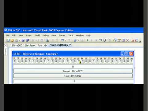 VB.NET : 32 BIT Base 02 to Base 10 Converter : Tutorial : Roylyn Andrews