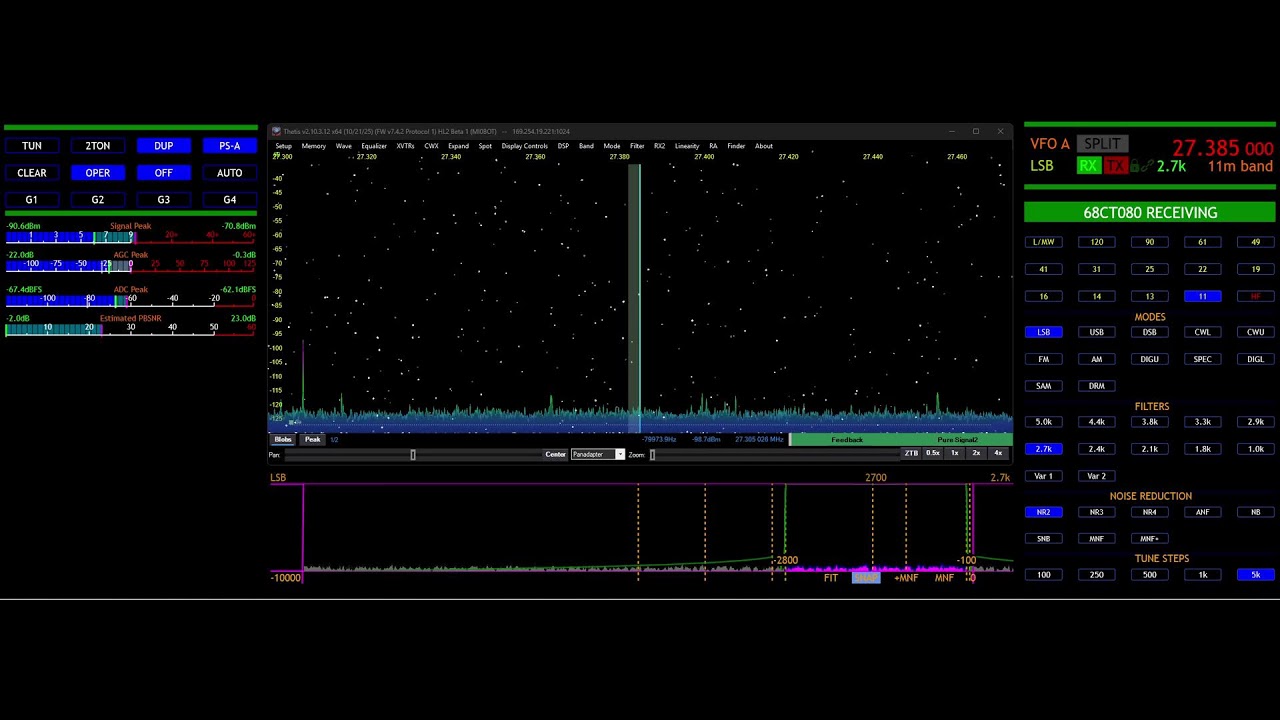 HF Radio CB 11 meters Live  - Hermes Lite 2 - Location Northern Ireland