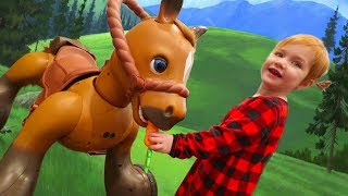 Surprise! Adley RIDES SPIRIT the Horse for Christmas!! screenshot 4