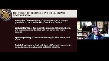 ITD2025 - Mr Chinomso Mishael Chukwuma - Revitalizing Indigenous Languages with AI