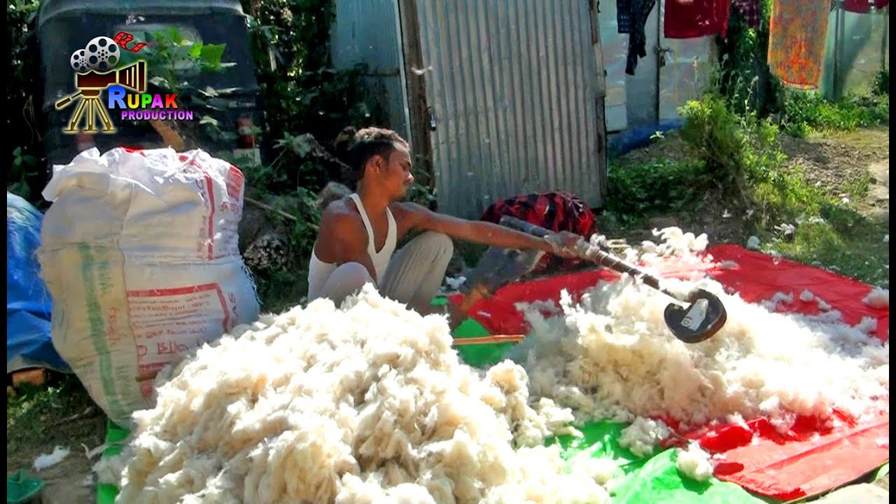 How to make Quilt, Cotton Mattress & Pillow in India YouTube