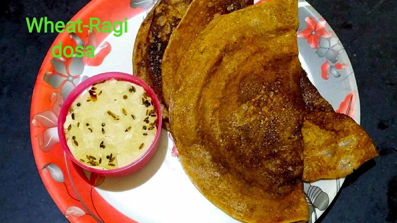 Instant WHEAT RAGI flour dosa for breakfast, healthy breakfast idea