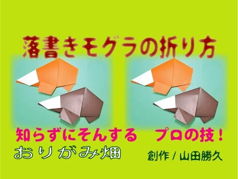 折り紙モグラの折り方作り方 創作 Origami Mole Youtube