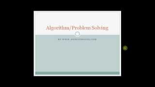 C++ Tutorials Part 2 Algorithms and Problem Solving.
