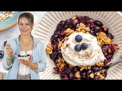 AMAZING BLUEBERRY CRISP with OATS | easy, healthy recipe!