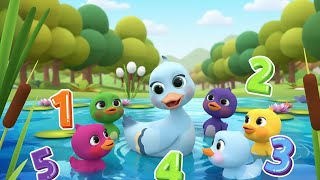 🦆 Five Little Ducks Went Swimming | Super Cute Duck Song for Kids 🌼 screenshot 4