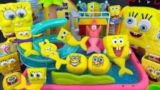 ULTIMATE SpongeBob Colorful Slime Pool &amp; Toy Collection | Mermaid SpongeBob Water Slide &amp; Pool