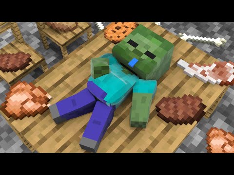Monster School : Gluttonous Baby Zombie - Life Story - Minecraft Animation