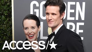 'The Crown's' Claire Foy & Matt Smith Wear Matching Black Outfits At Golden Globes | Access