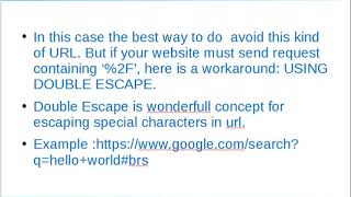 escape special charecters in url part 2||avoiding special character in url