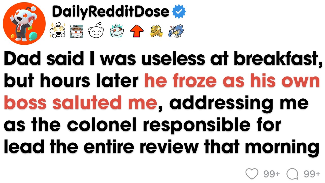 After Dad claimed I was no help, he stood speechless when his boss approached, snapped a salute...