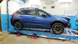 Subaru Crosstrek.  День ремонта первый. Вытяжка лонжеронов.