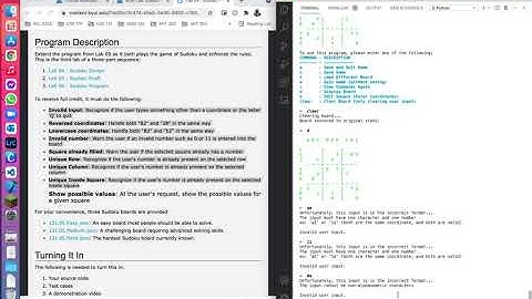 CSE 131 - Lab 06 Demonstration Video - Sudoku