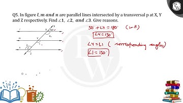 In figure, l, m and n are parallel lines intersected by a transversal p at X, Y and Z respective....
