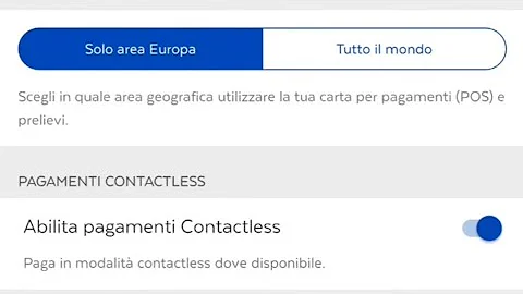 Come disattivare il contactless?