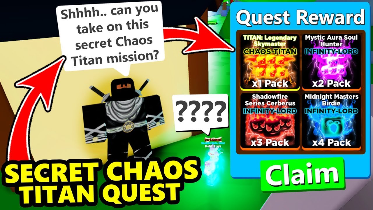 Secret Chaos Titan Pack Quest Challenge In Ninja Legends Free Pack Roblox Youtube - roblox ninja simulator 2 quests r roblox free