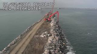 Breakwater construction @  Takoradi Habour Ghana-40s-