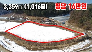 [강원도싼땅매매]  강원도 횡성  ■  평당 16만원  3,359㎡ (1,016평)  ■  귀농 귀촌 하우스농사 강추!!   ■  1억6천만원  ■  (8211)