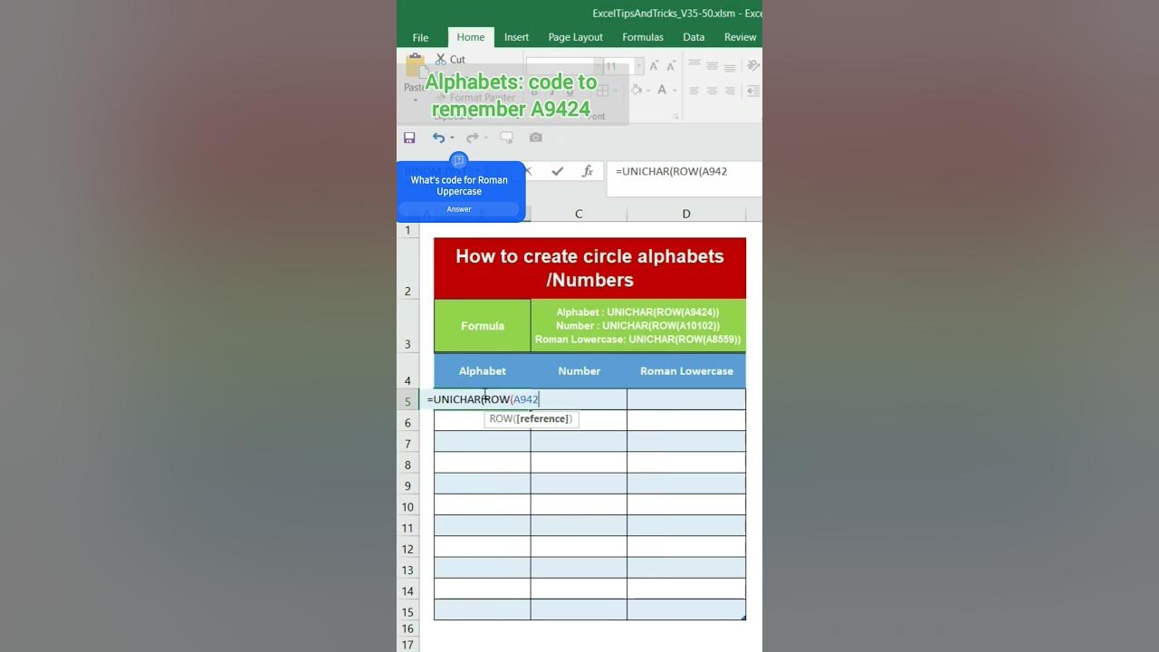 How to type circled numbers alphabets in excel youtube