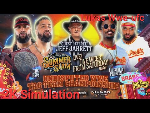 WWE Summerslam 2022 2K Simulation. Undisputed Tag Team Championship Match Usos vs Street Profits