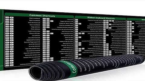 EXCO Excel Shortcuts Mouse Pad Large Extended Office Computer Desk Mat Big Keyboard Mousepad with St