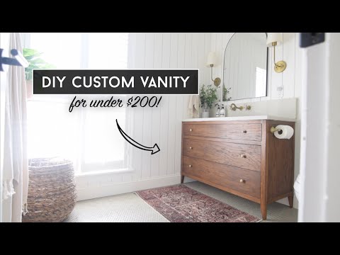 Video: Opulent Badeværelse Vanity With Ægte Læder Upholstering