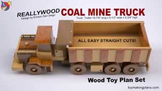 Wood Toy Plan - Coal Mine Truck VISIT US at http://www.toymakingplans.com and start building today! Your friends and customers will love this ReallyWood Coal