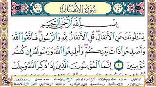 سورة الأنفال | القارئ السنغالي الشيخ محمد الهادي توري مكتوبة براوية حفص عن عاصم تلاوة خاشعة