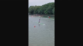 Single bamboo drifting competition held in China's Guilin