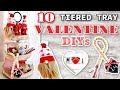 10 VALENTINE TIERED TRAY DIYS 2021 | Dollar Tree DIY | HIGH-END Farmhouse Tiered Tray Decor