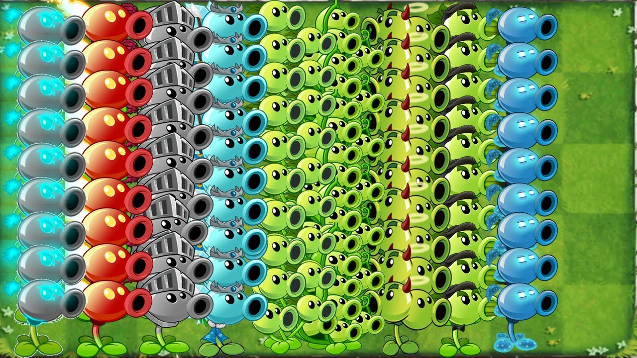 All Pea PvZ Fire Hack Vs Gargantuar vs Zomboss Plants vs Zombies - YouTube