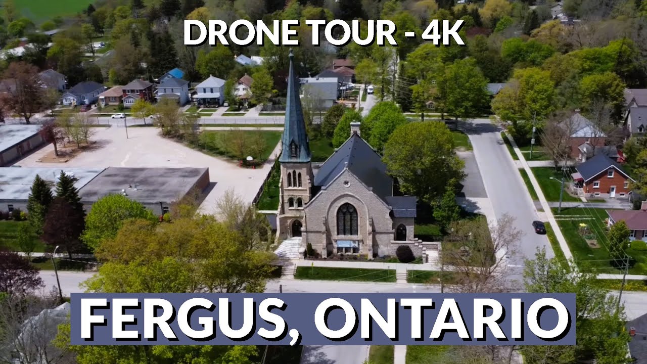 Drone Video 4K: Fergus, Ontario - an Aerial Perspective
