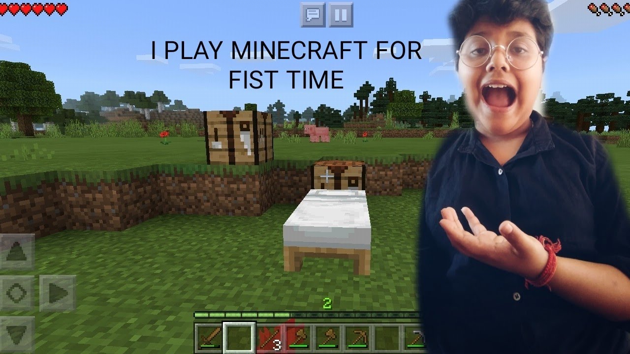 I played minecraft pe first time good experience (my first video) - YouTube