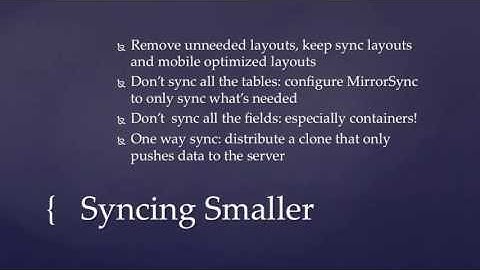 Syncing smaller with MirrorSync
