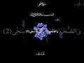 وَ الضُّحٰى(1) وَ الَّیْلِ اِذَا سَجٰى(2) #recitation #peace #sabr #quran #surahduha
